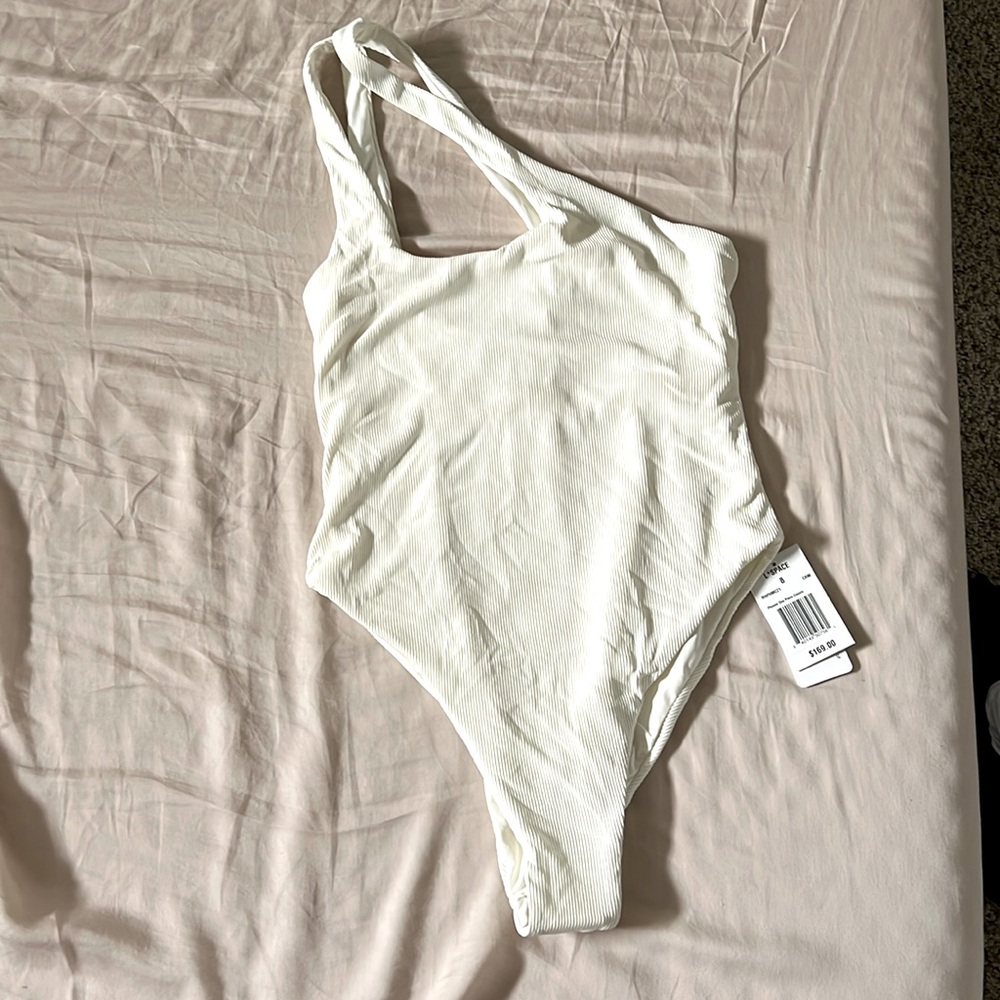 NWT l*space ribbed white one piece - Size 8